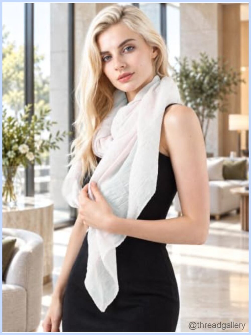Lightweight Sheer Wrap Shawl Scarf Polyester Large 71x31 - Picture 5 of 6